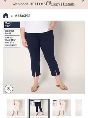 Belle by Kim Gravel Black Cropped Capris with Front Slits BNWT Plus Size 30